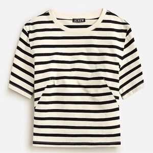 J.Crew Mariner cloth fitted-waist T-shirt in stripe 3X